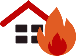 Building on fire icon